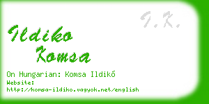 ildiko komsa business card
